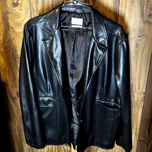 Urban Outfitters Jules Faux Leather Blazer – Black – Size XL - Picture 5 of 7